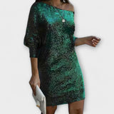Robe de fête à sequins et contrastes