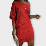 Robe de fête à sequins et contrastes