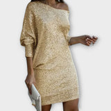 Robe de fête à sequins et contrastes