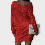Robe de fête à sequins et contrastes
