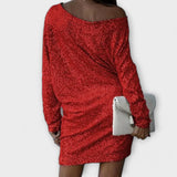 Robe de fête à sequins et contrastes