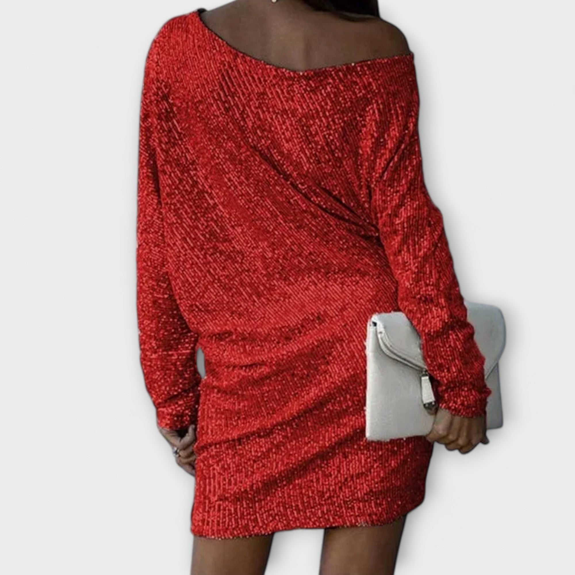 Robe de fête à sequins et contrastes