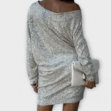 Robe de fête à sequins et contrastes