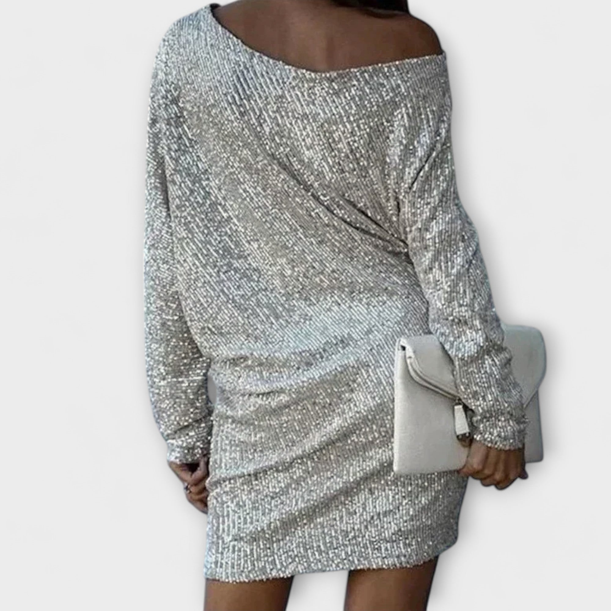 Robe de fête à sequins et contrastes