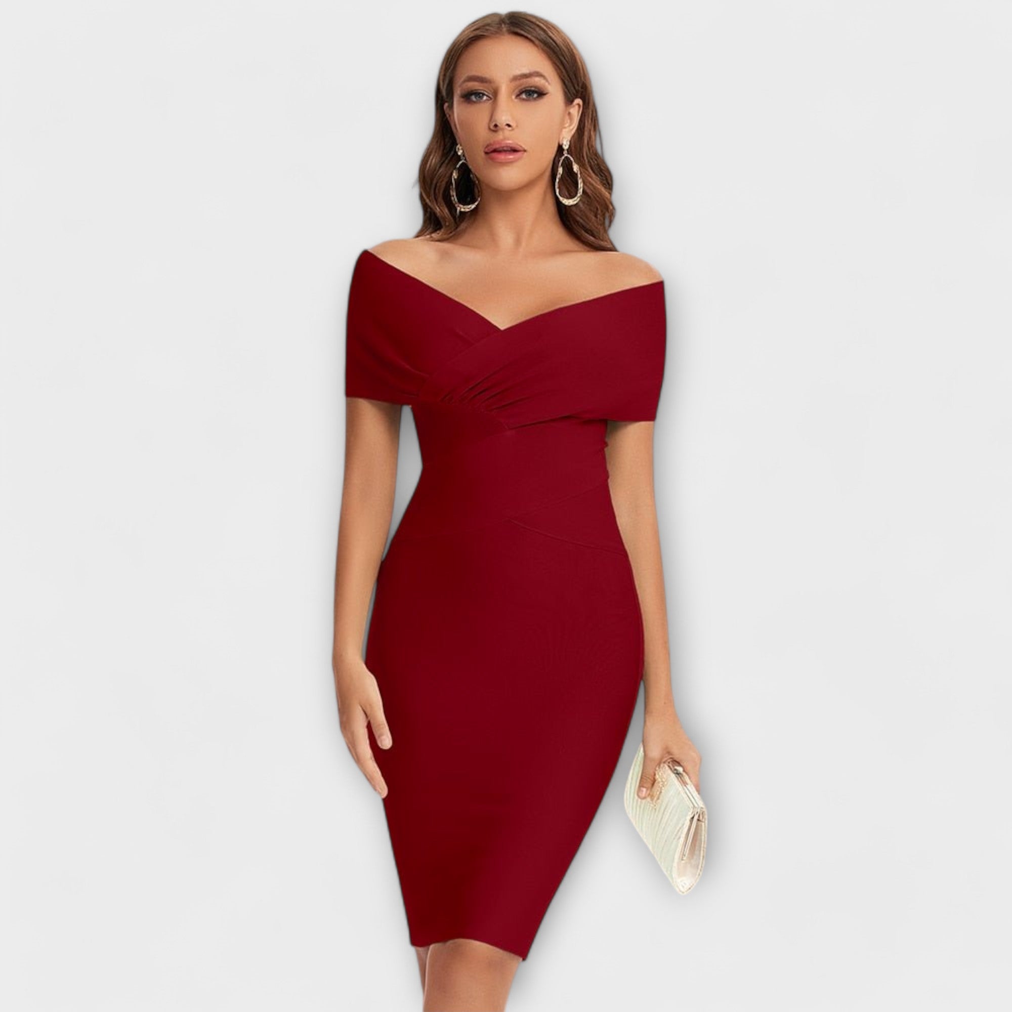 Robe élégante à col en V