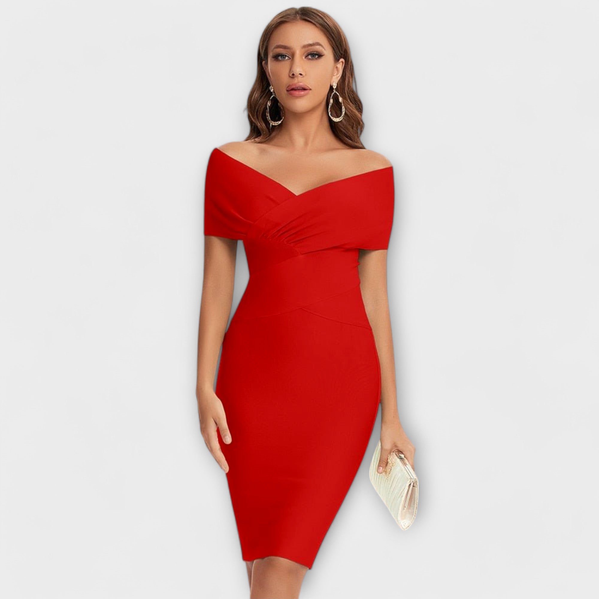 Robe élégante à col en V