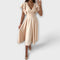 Robe élégante à col en V et silhouette fluide
