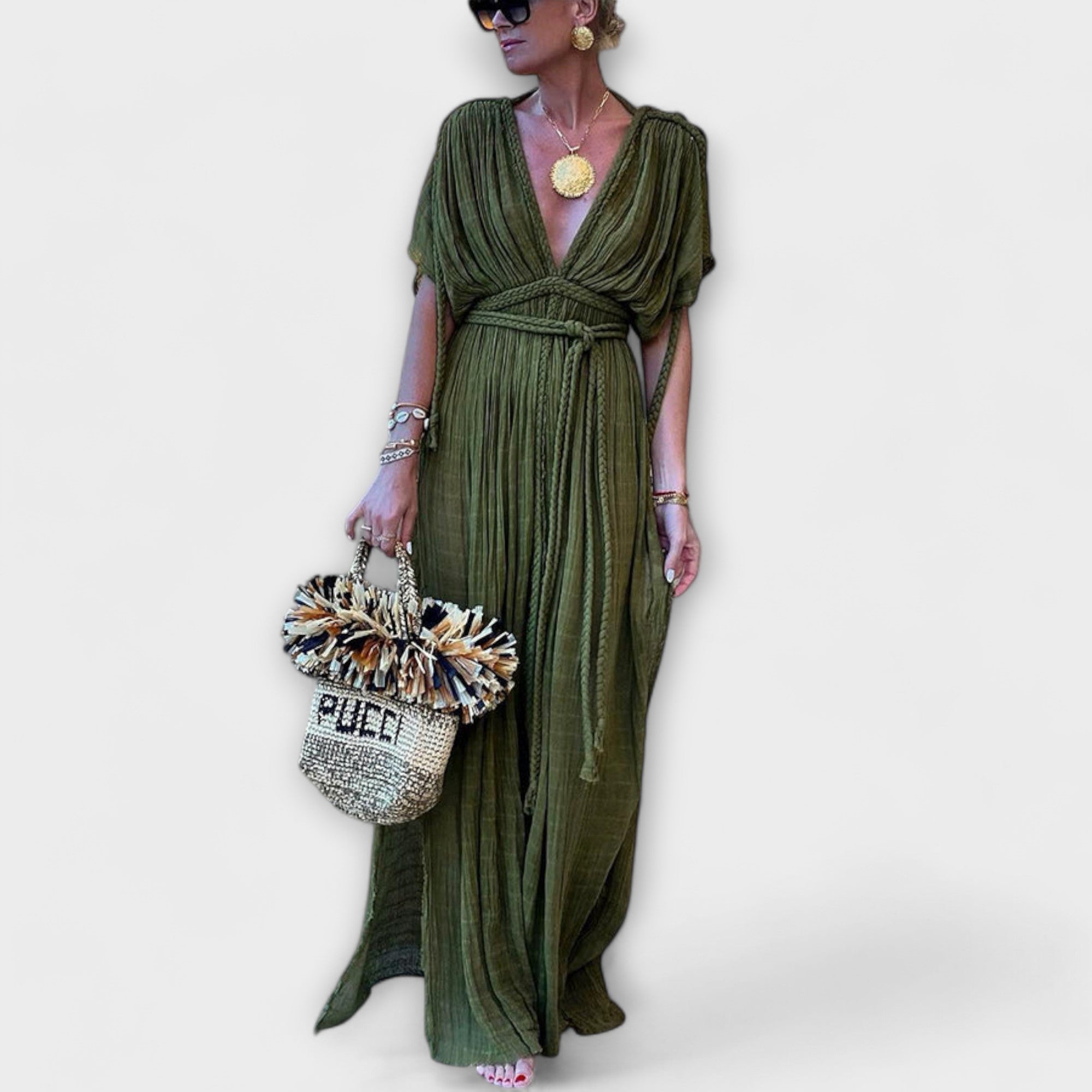Robe longue kimono style grec