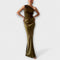 Robe longue plissée élégante à bretelle asymétrique