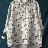 Rose | Blouse décontractée à adorable imprimé chien