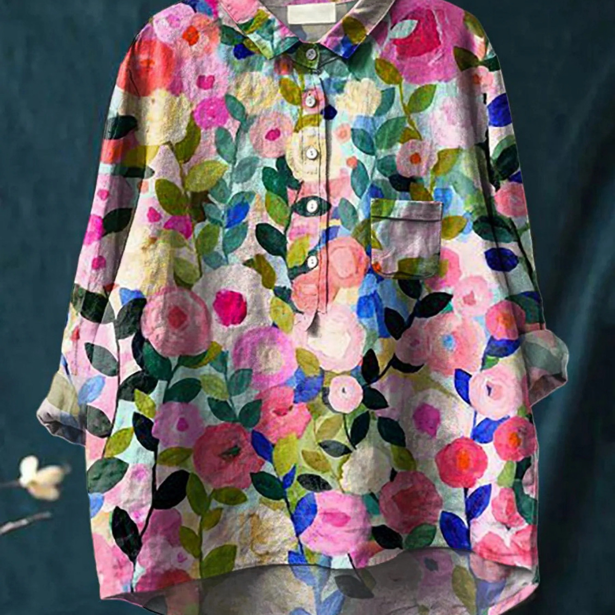 Rose | Blouse décontractée femme à imprimé floral de printemps