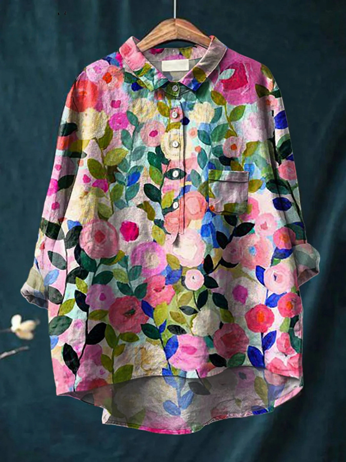 Rose | Blouse décontractée femme à imprimé floral de printemps