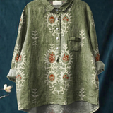Rose | Blouse décontractée femme à imprimé floral vintage ethnique