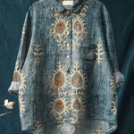 Rose | Blouse décontractée femme à imprimé floral vintage ethnique