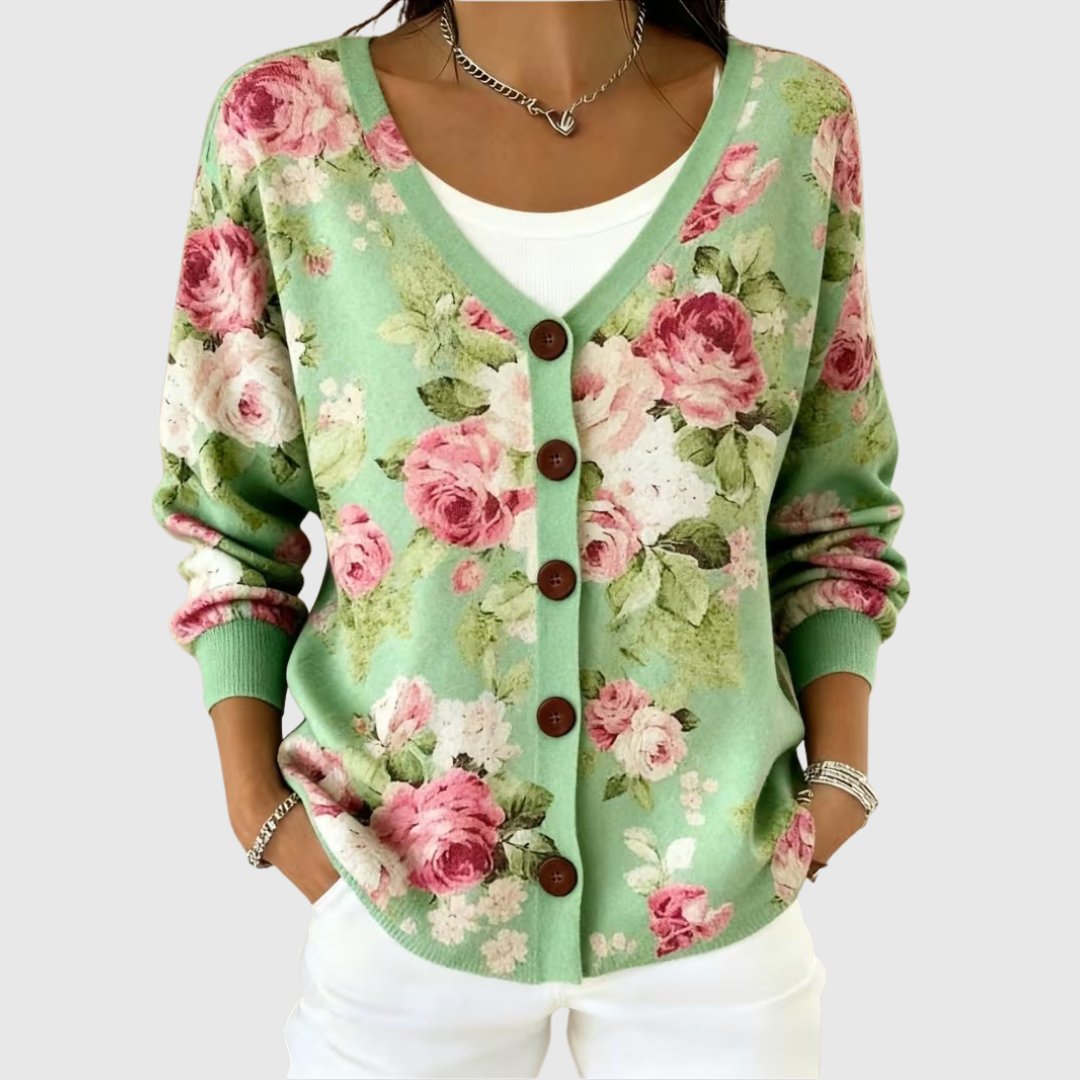 Zennor | Cardigan à motif rose