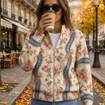 Sabine | Cardigan à motif de roses grimpantes