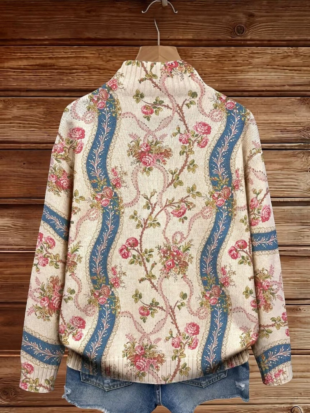 Sabine | Cardigan à motif de roses grimpantes