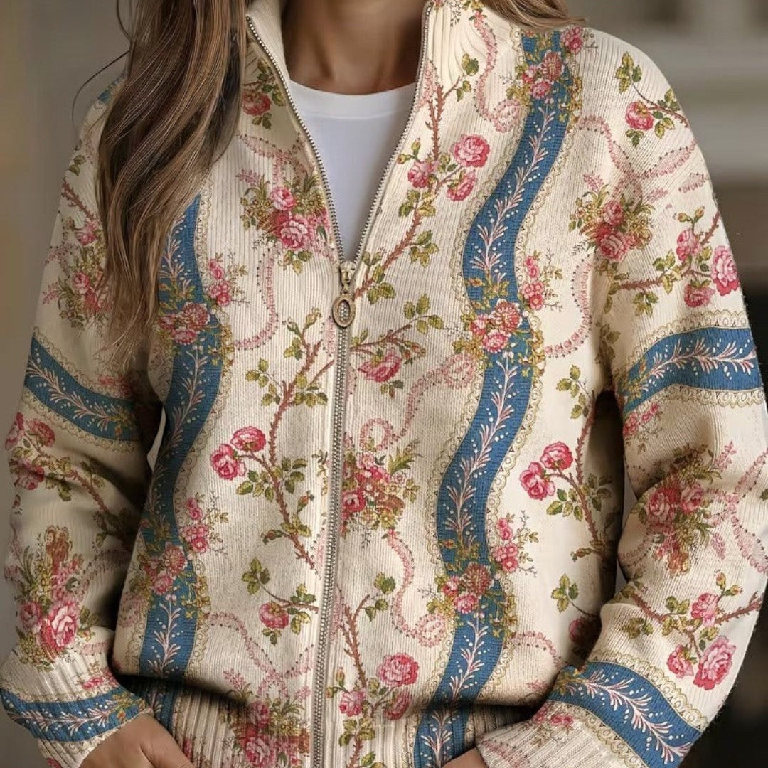 Sabine | Cardigan à motif de roses grimpantes