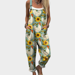 Salopette à tournesols et poules