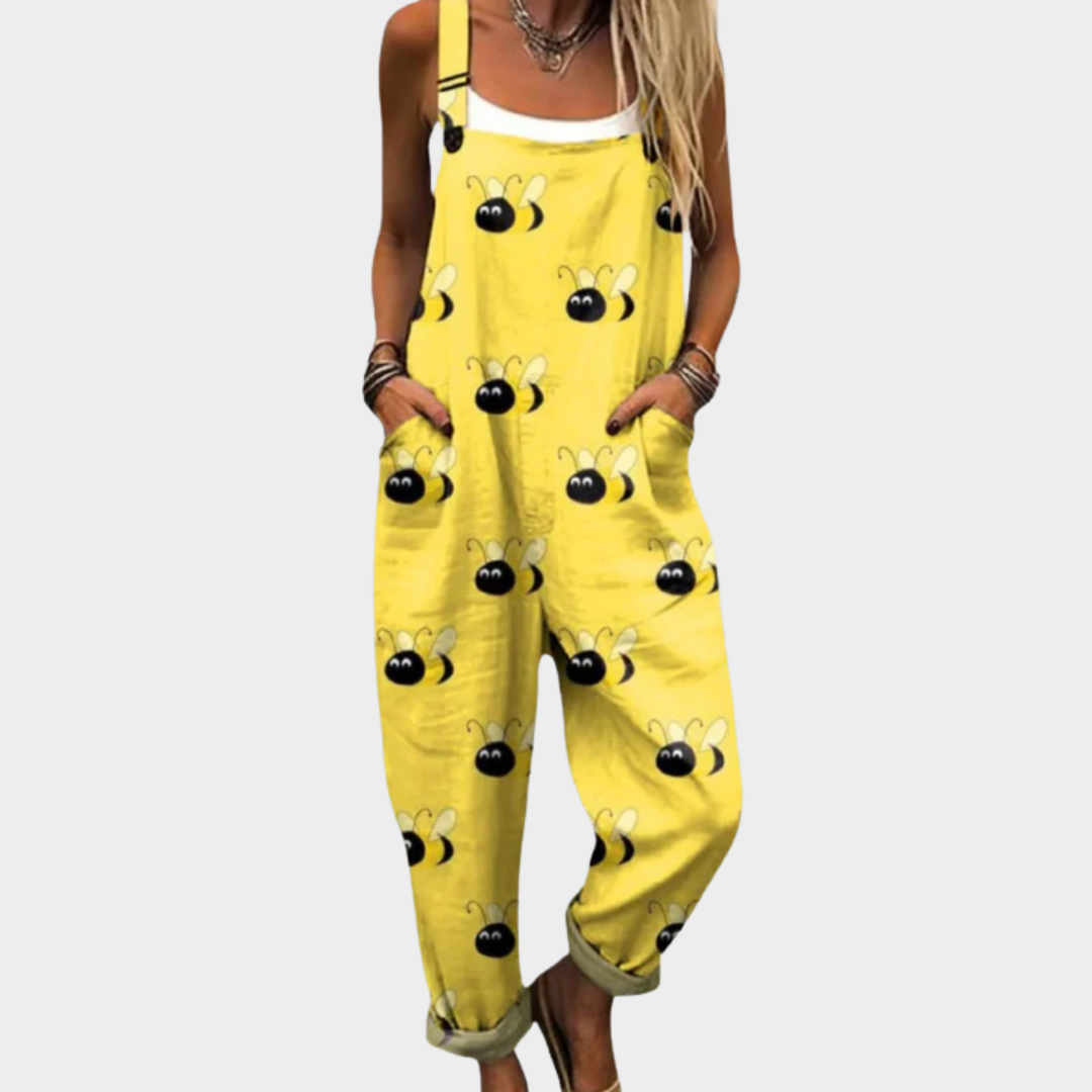 Salopette jaune à abeilles