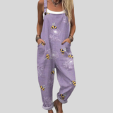Salopette lilas à abeilles
