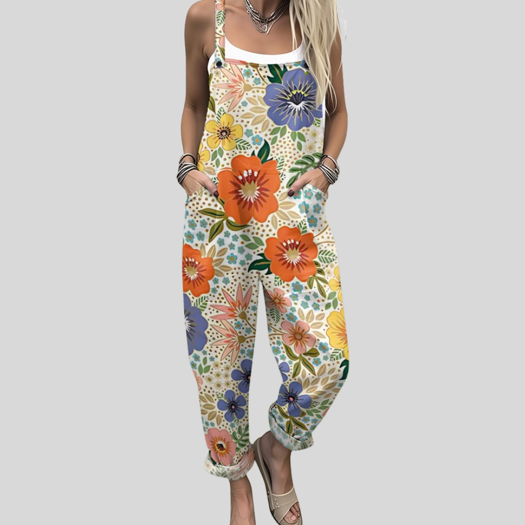 Salopette multicolore à fleurs