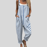 Salopette rayée bleu et blanc