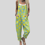 Salopette rétro jaune et turquoise
