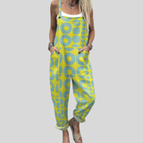 Salopette rétro jaune et turquoise