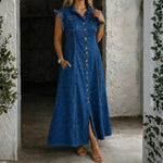 Saskia - Robe en denim grande taille