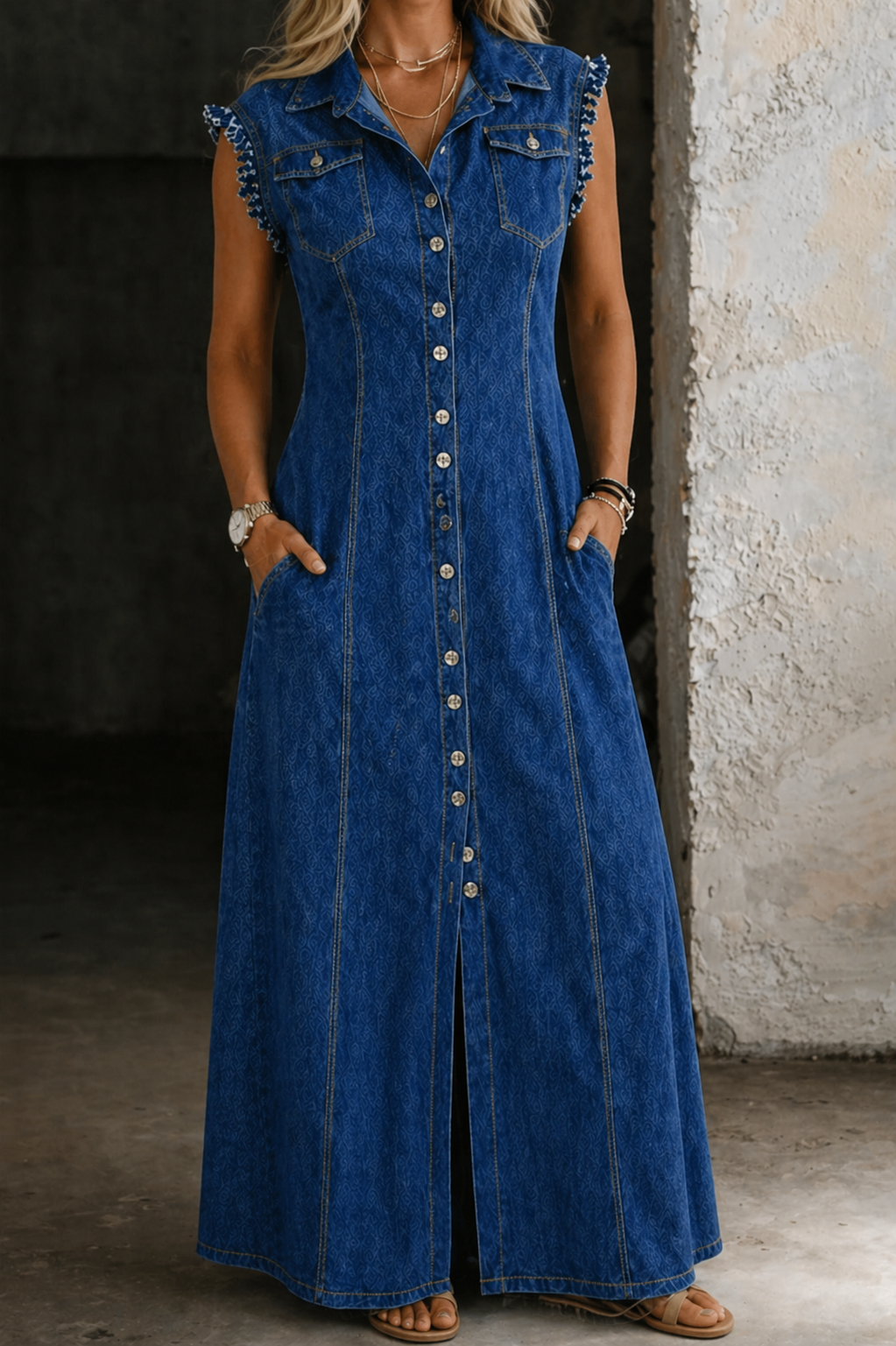 Saskia - Robe en denim grande taille