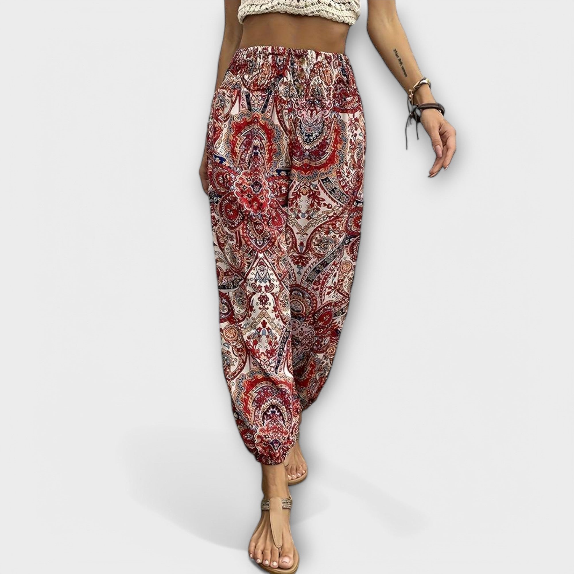 Scarlett – Pantalon à imprimé ethnique