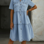 Sienna - Robe en denim chic décontracté