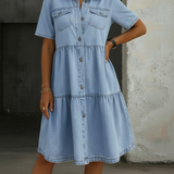 Sienna - Robe en denim chic décontracté