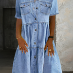 Sienna - Robe en denim chic décontracté