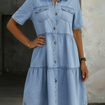 Sienna - Robe en denim chic décontracté