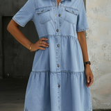 Sienna - Robe en denim chic décontracté