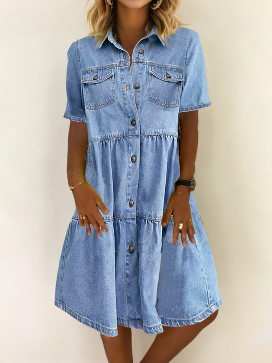 Sienna - Robe en denim chic décontracté