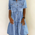 Sienna - Robe en denim chic décontracté