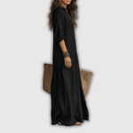 Soline | Robe longue boutonnée effet lin décontractée