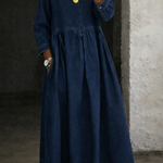 Sophie - Robe en denim à col Claudine