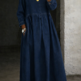 Sophie - Robe en denim à col Claudine