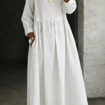 Sophie - Robe en denim à col Claudine