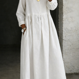 Sophie - Robe en denim à col Claudine