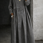 Sophie - Robe en denim à col Claudine