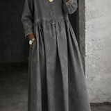 Sophie - Robe en denim à col Claudine