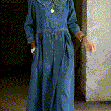 Sophie - Robe en denim à col Claudine