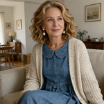 Sophie - Robe en denim à col Claudine