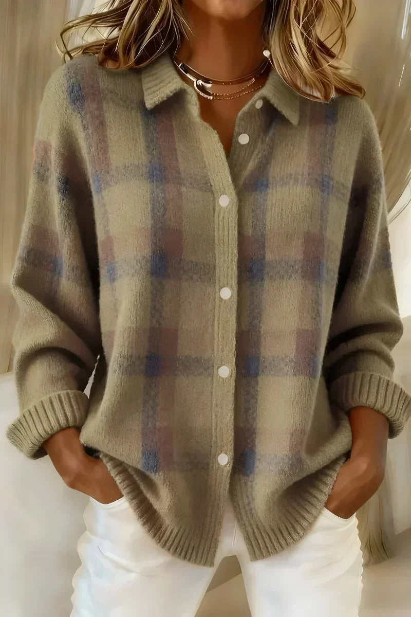 Taylor | Cardigan tricot à carreaux douillet