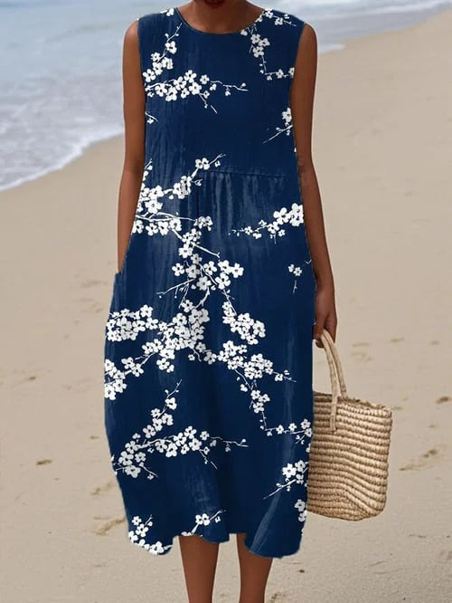 Tess – robe midi élégante à motif floral
